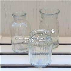 One Clear Glass Vase