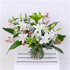 White Oriental Lily Bouquet