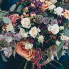 A romantic bouquet of country garden flowers